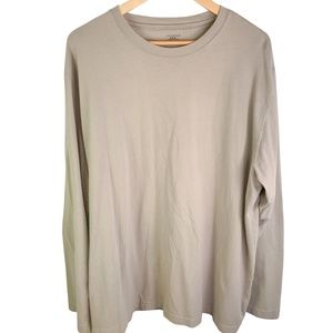 Covington Mens XXL Long Sleeve Heavy Cotton Tee Pullover T-Shirt Base Layer Tan